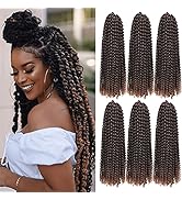 6 Packs Passion Twists Hair 18inch Ombre Water Wave Crochet Hair for Butterfly Soft Locs Syntheti...