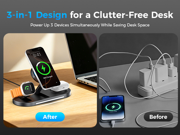 UZLNL 25W Foldable 3 in 1 Charging Station