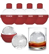 Large Ice Ball Molds, Whiskey Ice Mold, Ice Ball Maker Mold with Lids, Round Ice Cube, Easy Relea...