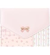 Sunwel Fashion Cute Floral Print Wallet Small Bow Wallet with Cash Credit Card Holder ID Window f...