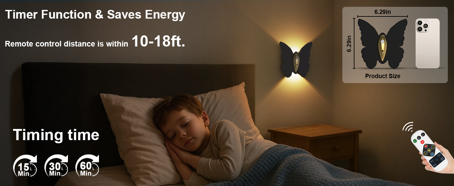 Wall lights for bedroom with timer