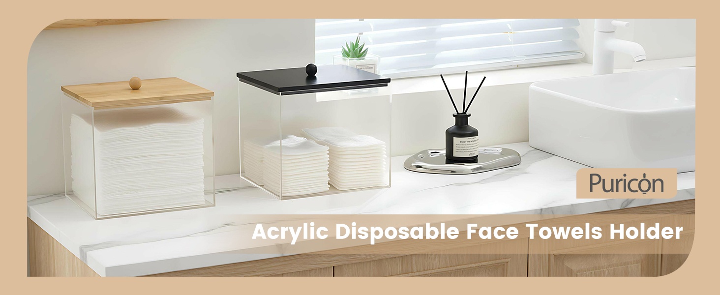 Acrylic Disposable Facial Towels Holder