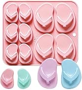 Silicone Flip Flop Molds, 8-Cavity Summer Beach Theme Molds for Candy Chocolate Jello Dessert, 6....