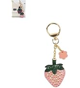 Yzikema Leather Leaf Fruit Keychain,Cute Strawberry Fruit Keychains for Women Bag,Charms,Purse, P...