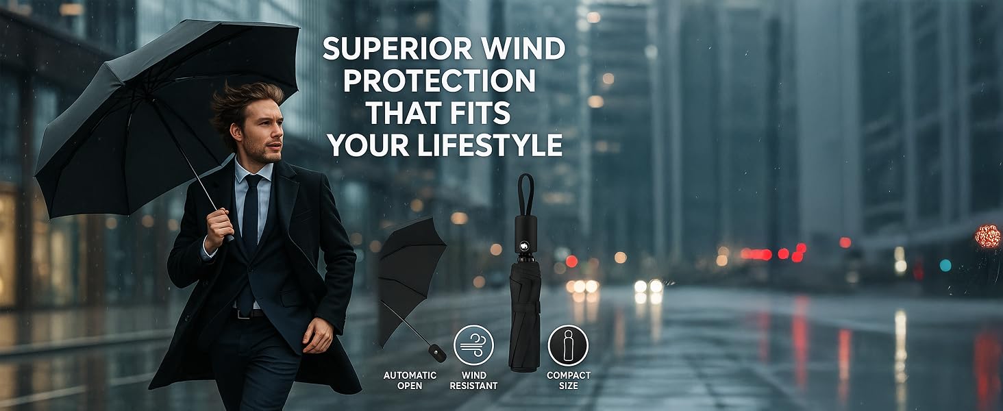 Man holding an umbrella