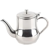 Stainless Steel Teapot with Removable Strainer, 30oz Gooseneck Pour Over Kettle for Loose Leaf Te...