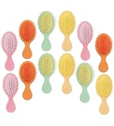 12 Pack Mini Hair Brushes Bulk - 4 Colors for Wet & Dry Hair, Compact Travel Hairbrush for Teens ...