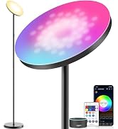 YHW Smart RGB LED Floor Lamp Works with Alexa Google Home, WiFi Remote Modern Tall Standing Light...