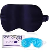 Silk Sleep Mask Light Blocking, LC-dolida Cooling Eye Mask for Sleeping Includes Silk and Gel Eye...