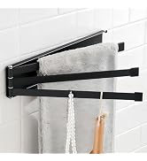 Small Swivel Foldable Towel Rack, Elfthloo 24cm(9.45 in) Rotating 3-Arm Towel Bar Rod, Space Savi...
