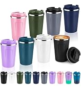 Volhoply 12 oz Double Wall Insulated Vacuum Travel Coffee Mug with Flip Lid Bulk 8 Pack,Reusable ...