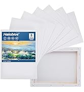 Halobios Blank Canvases for Painting with 11x14 inch, 8 Packs Stretched Canvases for Acrylics, Oi...