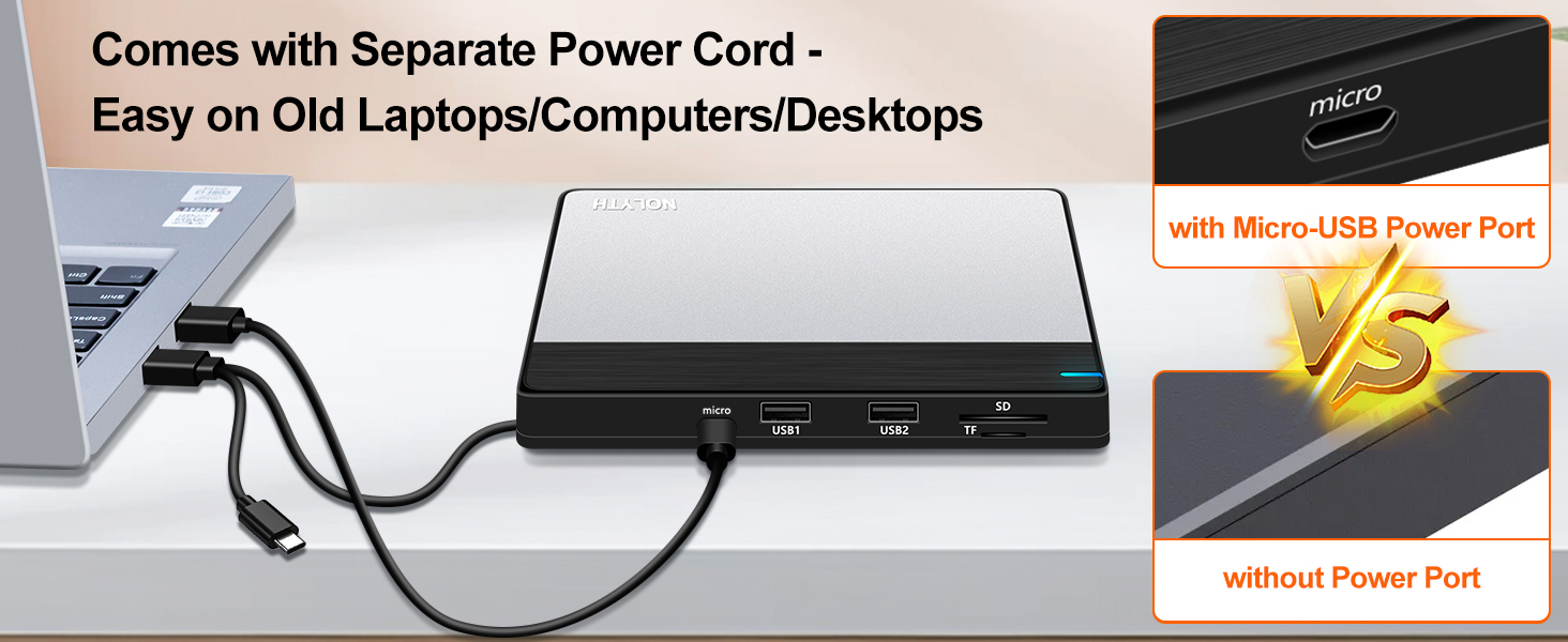 This DVD burner for macbook air comes with a separate power cable for MacBook Pro, MacBook air.