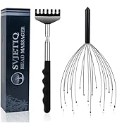Svjetiq Head Massager Back Scratcher, 20 Fingers Head Scratcher Scalp Massager & Extendable Back ...