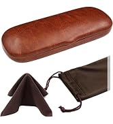 MyEyeglassCase Men Small Glasses case - Eyeglasses Hard Shell Holder Pouch & Cloth-Reading Slim &...