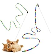 FYNIGO Interactive Cat Rainbow Wand Toys for Indoor Cats and Kittens,Extended Colorful Cat Teaser...