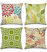 YUNNKEEY Pillow Covers 18x18 Set of 4, Modern Sofa Throw Pillow Cover, Decorative Home Outdoor Li...