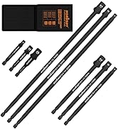 HORUSDY 9-Piece Impact Sockets Adapter Sets, 3-Inch 6-Inch and 12-Inch Hex Shank 1/4" 3/8" 1/2"