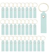 MECCANIXITY PU Leather Keychain Blanks Bulk Laser Engraving Keychain Leather Key Fob Kit with Key...