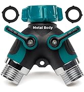 CARPATHEN Garden Hose Splitter 2Way - Heavy Duty Metal Body Durable 3/4" US Standard Garden Hose ...