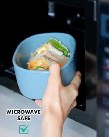 Silicone Food Storage Containers Set of 3 Lunch Box BentoDishwasher Microwave Oven Freezer Safe