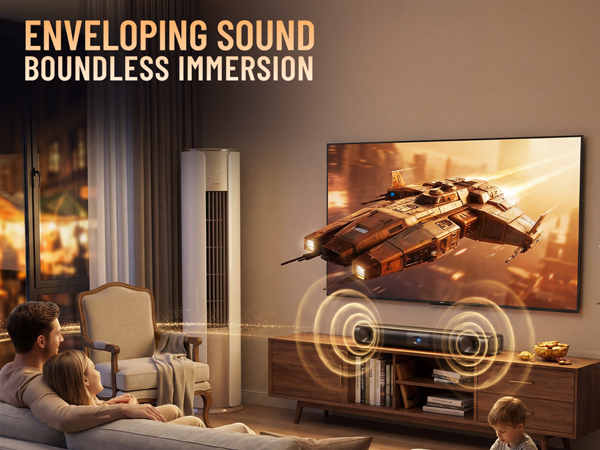 60W Bluetooth 5.3 Soundbar with Deep Bass