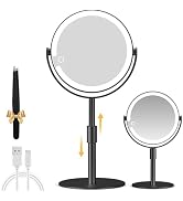 MOMOKUBA Magnifying Mirror with Light 20X, Height-Adjustable Lighted Makeup Mirror with Magnifica...