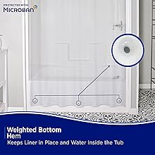 Microban_Medium Weight PEVA Shwr Liner_Weighted Hem_Clear