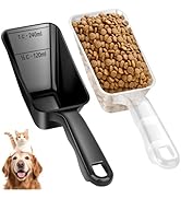 Aosnare 2-Pack Dog Food Scoop 1 Cup, Plastic Pet Food Measuring Scoop With Measuring Lines (1/2 &...