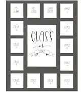 Rustic Red Door Co. Class of 2042 School Photo Mat (11' x 14') - Grey Collage Picture Frame Mat f...
