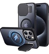 Silverback for iPhone 15 Pro Max Case with Camera Cover, MagSafe-Compatible Case with Built-in St...