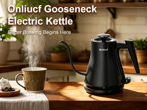 Electric kettle gooseneck tea kettle boiling hot water automatic shut off pour over coffee kettle