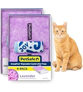 PetSafe ScoopFree Disposable Crystal Cat Litter Trays, Lavender, 4-Pack | Includes Pre-Portioned ...