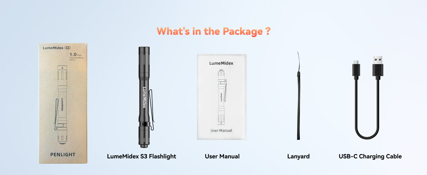 Pen Light, Pocket EDC Flashlight, Rechargeable, LED Pen Flashlight, Waterproof Flash Light