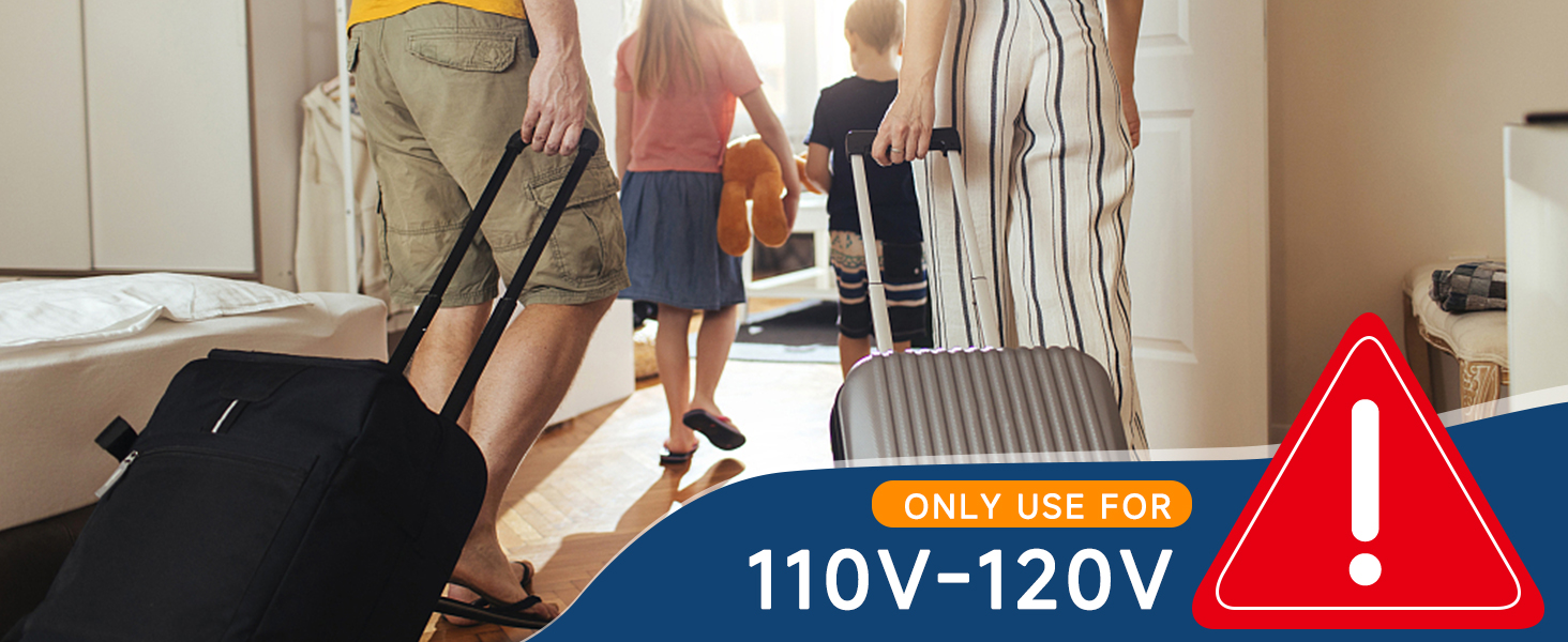 Steamer for 110V-120V only - check voltage before use!