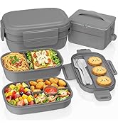 Adults Bento Lunch Box Set with Lunch Bag, 3-Tier Stackable Leak-Proof Lunch Containers, BPA-Free...