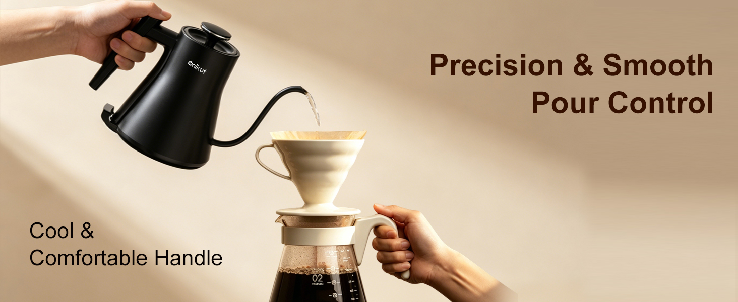Electric kettle gooseneck tea kettle boiling hot water automatic shut off pour over coffee kettle