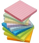 (9 Pack) Lined Sticky Notes 3x3 in Post Sticky Notes with Lines,9 Pastel Colorful Ruled Super Sti...
