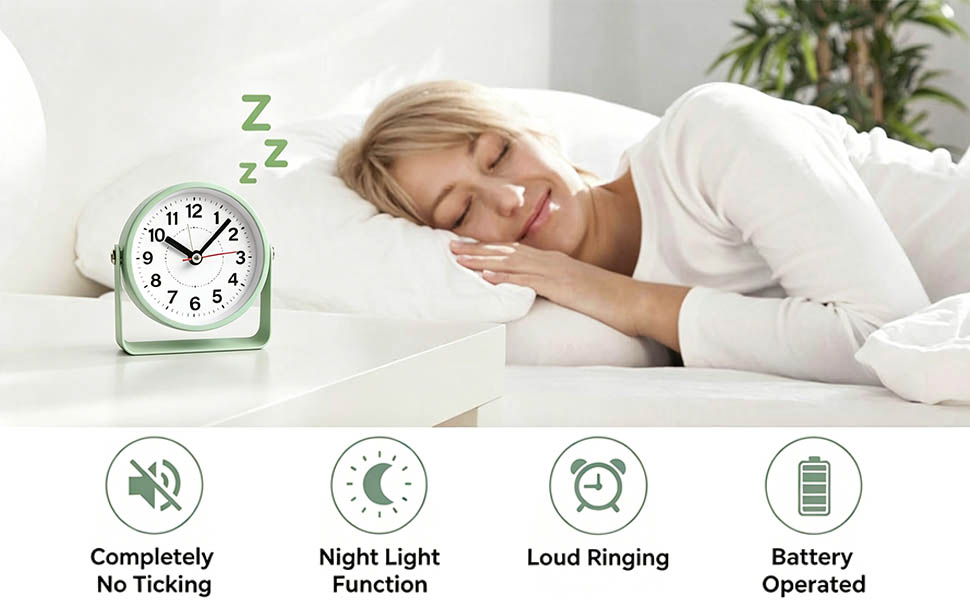 Azxb 3.5" Analog Alarm Clock
