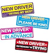 4Pcs New Driver Magnet for Car,Student Driver Magnetic Car Stickers | Funny Reflective Rookie Sig...