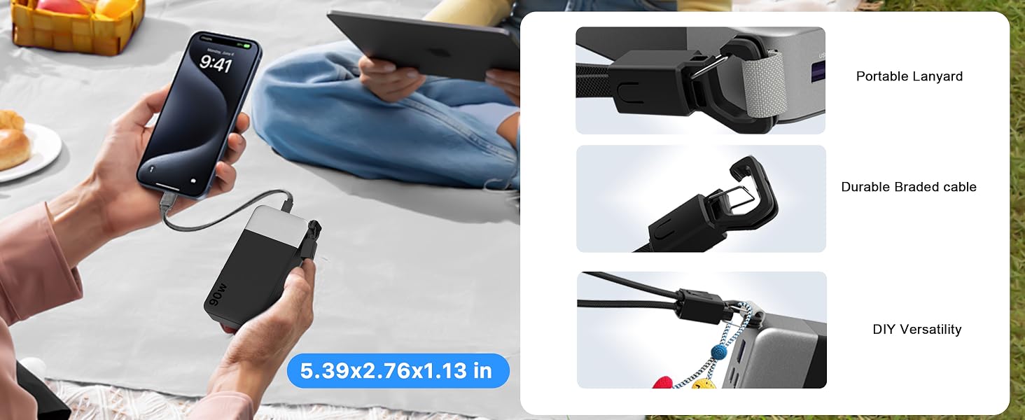 90w 20000mAh PowerBank with USB-C Cable