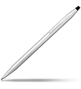 Cross Classic Century Lustrous Chrome Ballpoint Pen - Refillable Pen for Effortless Writing - Bla...