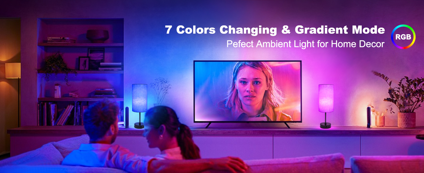 7 Colors Changing & Gradient Mode Pefect Ambient Light for Home Decor