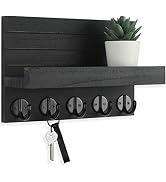 Lwenki Key Holder for Wall, Decorative Key and Mail Holder with Shelf Has Large Hooks for Bags, C...