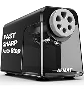 AFMAT Electric Pencil Sharpener Heavy Duty, 6 Holes, Auto Stop Pencil Sharpeners for Classroom, E...