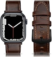 EDIMENS Leather Bands Compatible with Apple Watch 49mm 45mm 42mm 44mm Band Men Women, Vintage Gen...