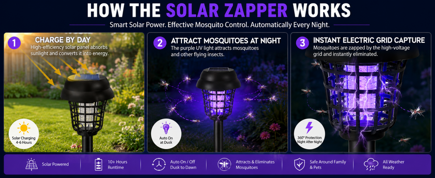 solar bug zapper outdoor waterproof