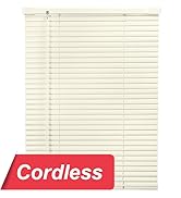 LazBlinds Cordless No Tools-No Drill 1" Aluminum Horizontal Mini Blinds Shades for Window Size 26...