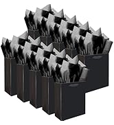 qiqee 10PCS Black Mini Gift Bags with Tissue Paper Handles 6.3"x4.7"x2.4" Small Size Present Part...