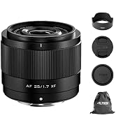 VILTROX AF 25mm F1.7 Air X-Mount Lens for Fujifilm, APS-C Auto Focus Wide Angle Prime Lens, Compa...
